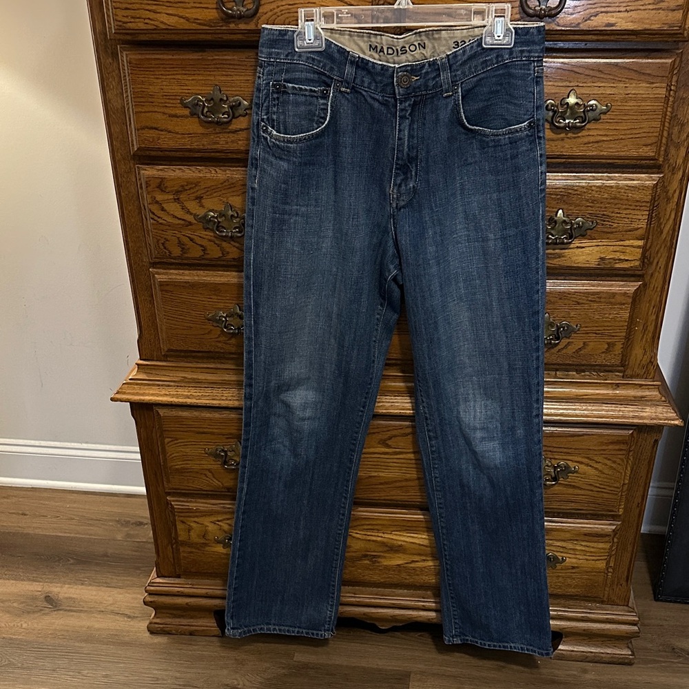 Madison Men's Dark Blue Straight Jeans bootcut